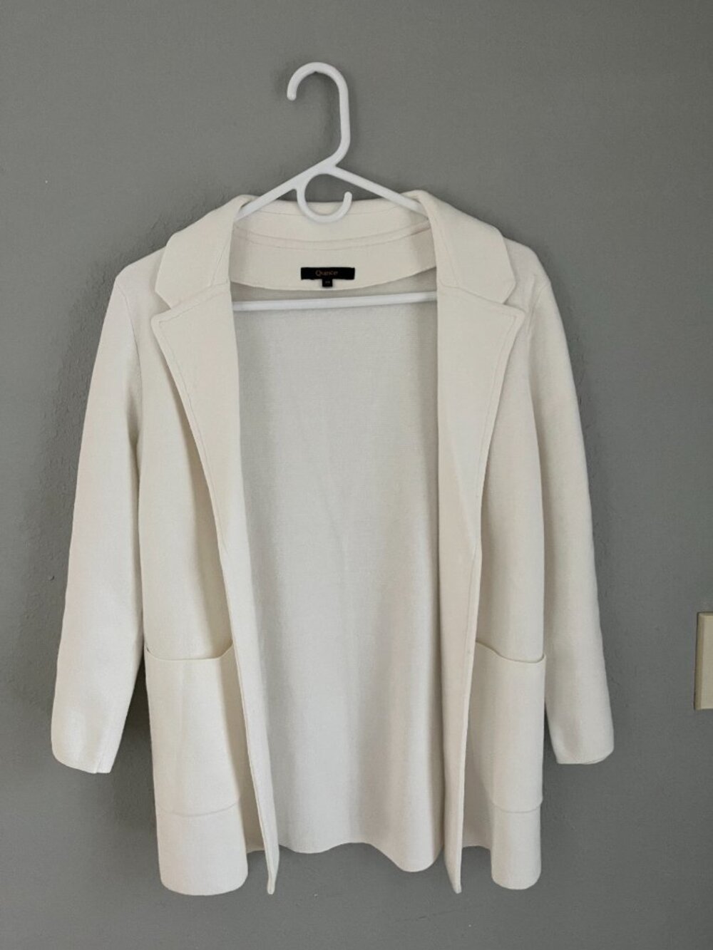✨ QUINCE 100% ORGANIC COTTON KNIT BLAZER — IVORY | SIZE Xtra SMALL ✨